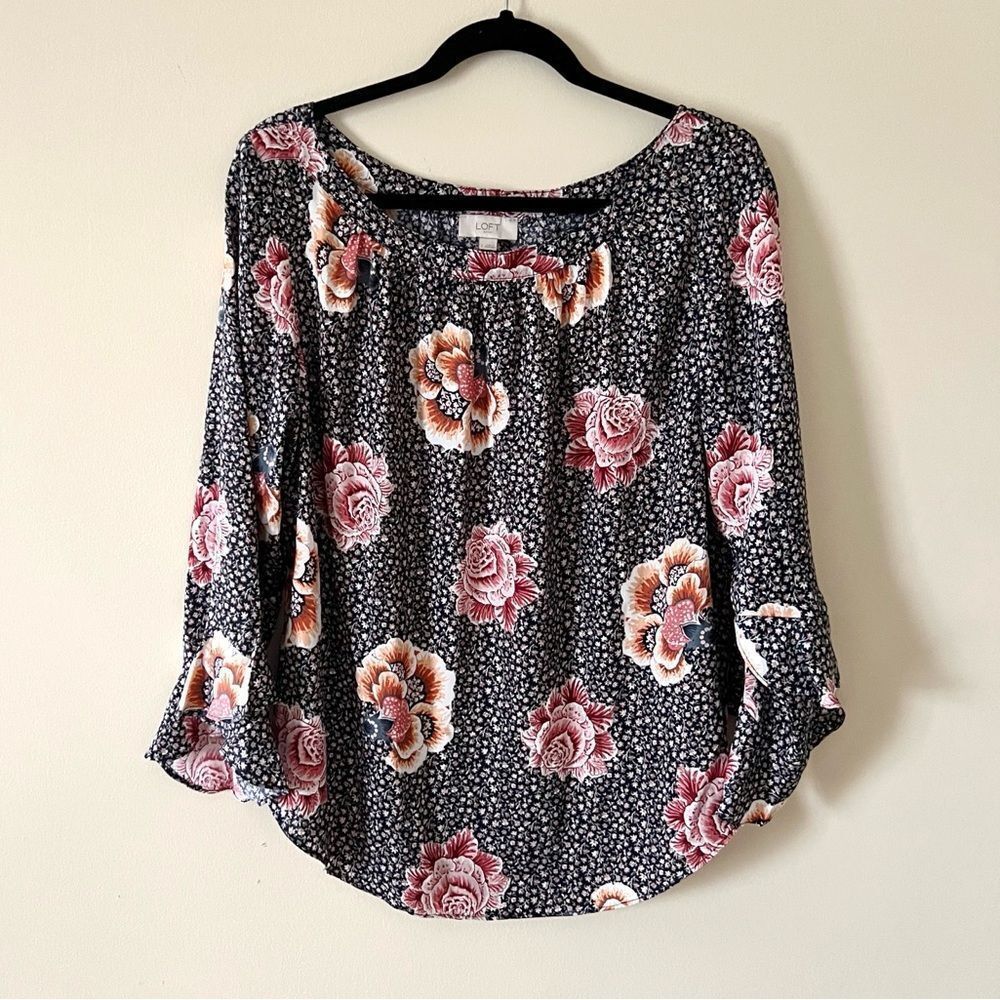 LOFT Floral Printed Blouse size M